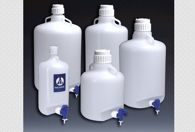 Nalgene&trade; LDPE 带龙头圆形大瓶