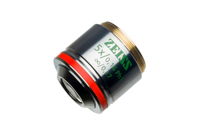 ZEISS 5X Plan-Neofluar Objective, 0.16 NA, Ph1, M27 thread