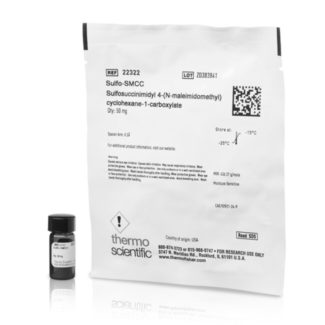 Sulfo-SMCC（磺基琥珀酰亚胺 4-(N-马来酰亚胺甲基)环己烷-1-羧酸盐），No-Weigh&trade; 规格