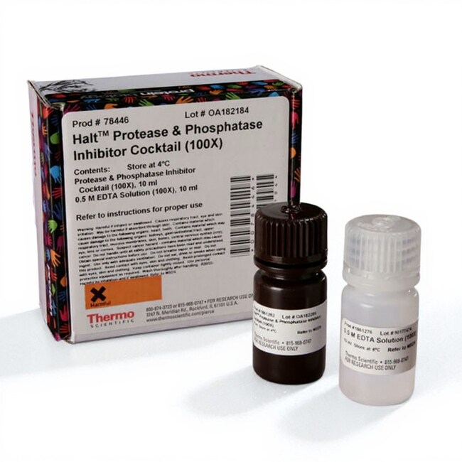 Halt&trade; 蛋白酶和磷酸酶抑制剂混合物 (100X)