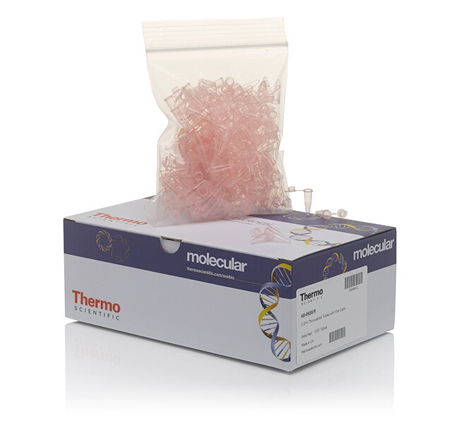 管，0.2 mL，平顶盖，红色