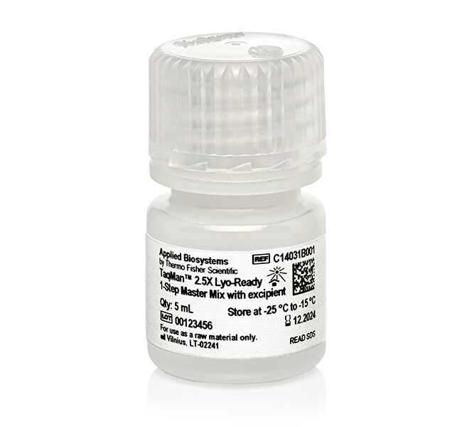 含赋形剂的 TaqMan&trade; 2.5X Lyo-Ready 一步法 qPCR 预混液