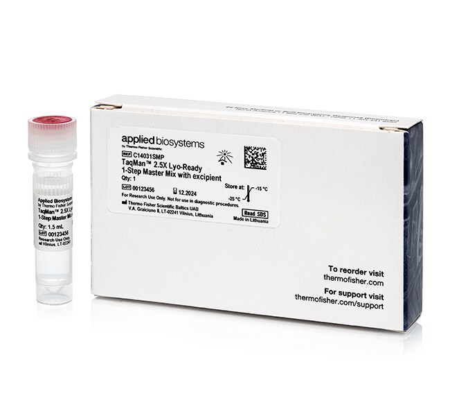 含赋形剂的 TaqMan™ 2.5X Lyo-Ready 一步法 qPCR 预混液