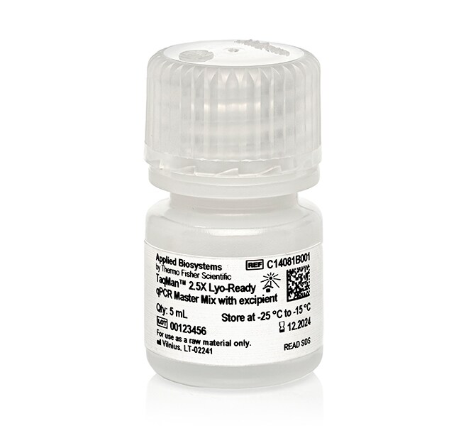 含赋形剂的 TaqMan&trade; 2.5X Lyo-Ready qPCR 预混液