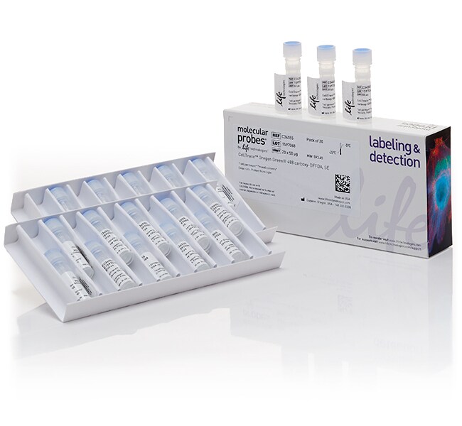 CellTrace&trade; Oregon Green&trade; 488 Carboxylic Acid Diacetate, Succinimidyl Ester (Carboxy-DFFDA, SE), cell permeant, mixed isomers