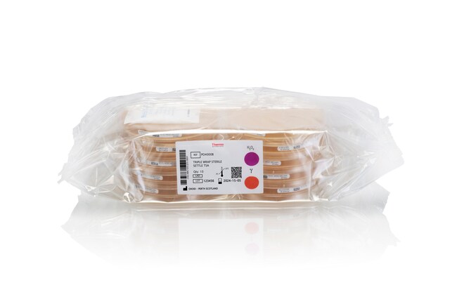 Triple Wrap Sterile Pack w/VHP Indicator Tryptone Soya Agar w/2D Barcode