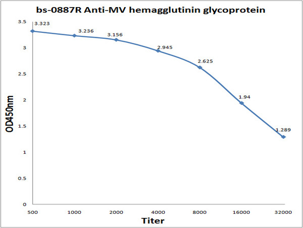 MV hemagglutinin glycoprotein Antibody in ELISA (ELISA)