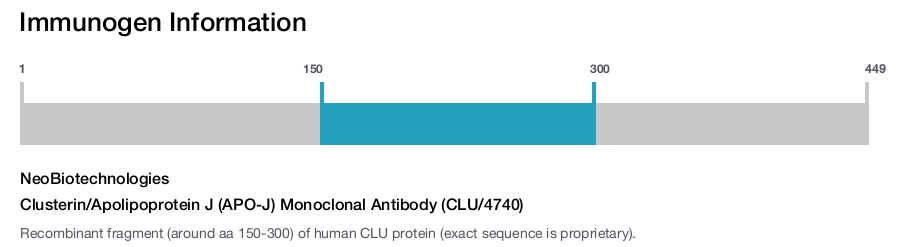 Clusterin/Apolipoprotein J (APO-J) Monoclonal Antibody (CLU/4740)