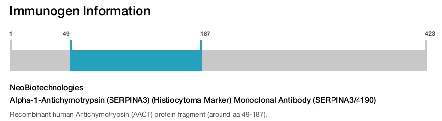 Alpha-1-Antichymotrypsin (SERPINA3) (Histiocytoma Marker) Monoclonal Antibody (SERPINA3/4190)