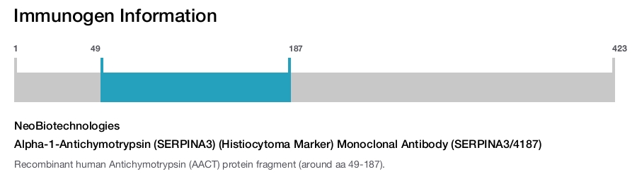 Alpha-1-Antichymotrypsin (SERPINA3) (Histiocytoma Marker) Monoclonal Antibody (SERPINA3/4187)