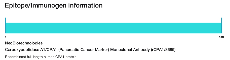 Carboxypeptidase A1/CPA1 (Pancreatic Cancer Marker) Monoclonal Antibody (rCPA1/8689)