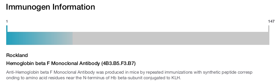 Hemoglobin beta F Monoclonal Antibody (4B3.B5.F3.B7)