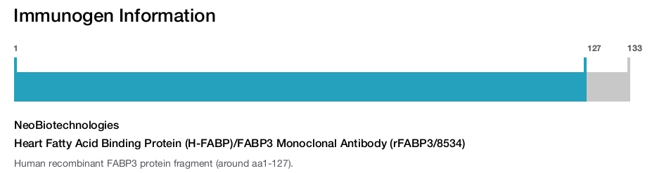 Heart Fatty Acid Binding Protein (H-FABP)/FABP3 Monoclonal Antibody (rFABP3/8534)