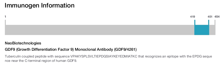 GDF9 (Growth Differentiation Factor 9) Monoclonal Antibody (GDF9/4261)