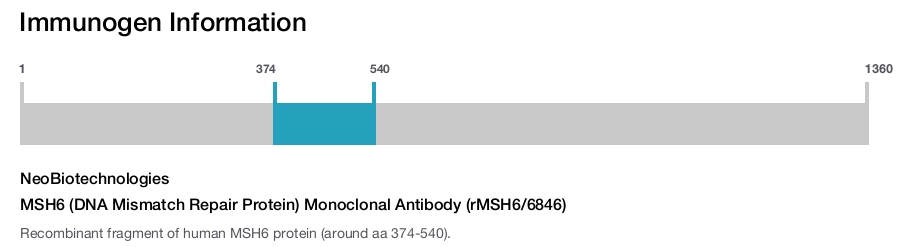 MSH6 (DNA Mismatch Repair Protein) Monoclonal Antibody (rMSH6/6846)