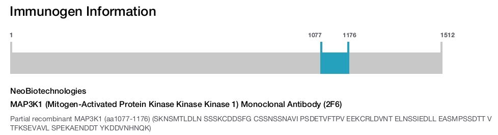 MAP3K1 (Mitogen-Activated Protein Kinase Kinase Kinase 1) Monoclonal Antibody (2F6)