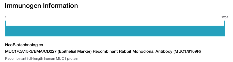MUC1/CA15-3/EMA/CD227 (Epithelial Marker) Recombinant Rabbit Monoclonal Antibody (MUC1/8109R)
