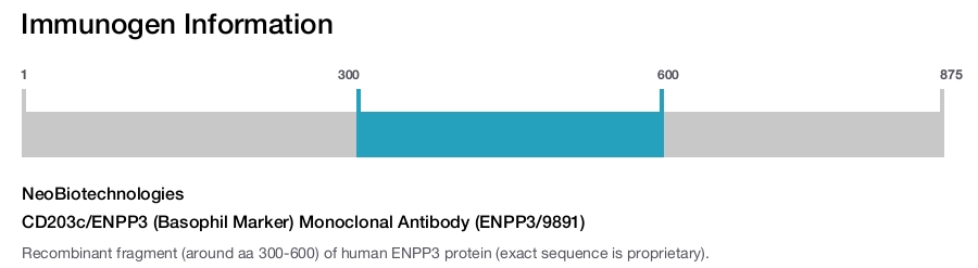 CD203c/ENPP3 (Basophil Marker) Monoclonal Antibody (ENPP3/9891)