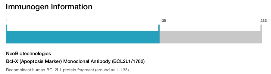 Bcl-X (Apoptosis Marker) Monoclonal Antibody (BCL2L1/1762)