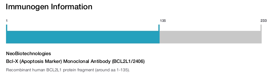 Bcl-X (Apoptosis Marker) Monoclonal Antibody (BCL2L1/2406)