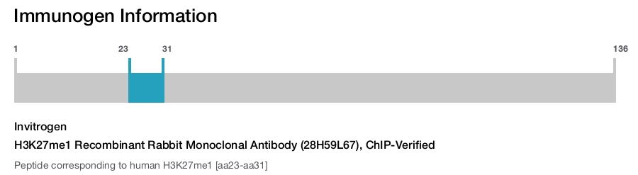 H3K27me1 Recombinant Rabbit Monoclonal Antibody (28H59L67), ChIP-Verified