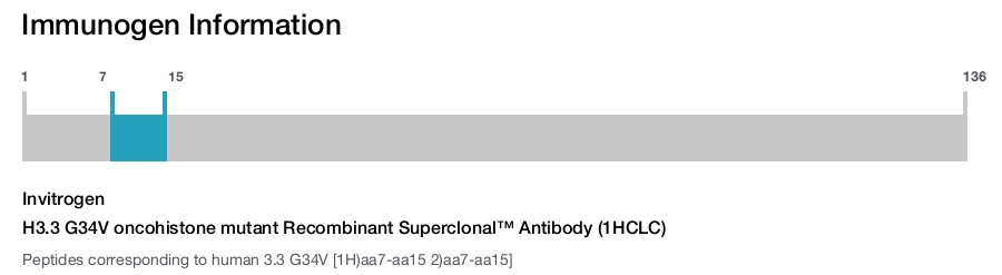 H3.3 G34V oncohistone mutant Recombinant Superclonal&trade; Antibody (1HCLC)