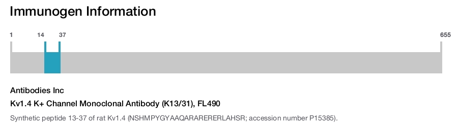 Kv1.4 K+ Channel Monoclonal Antibody (K13/31), FL490