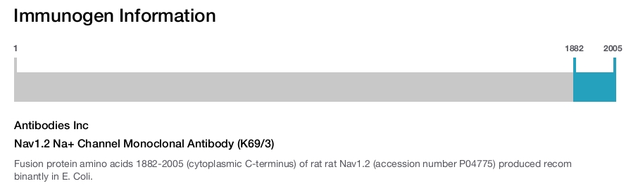 Nav1.2 Na+ Channel Monoclonal Antibody (K69/3)