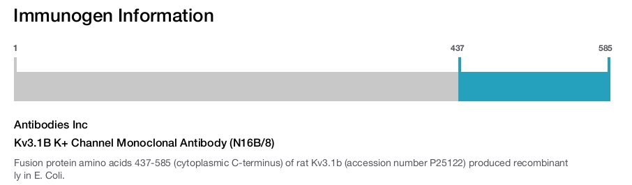 Kv3.1B K+ Channel Monoclonal Antibody (N16B/8)