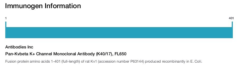 Pan-Kvbeta K+ Channel Monoclonal Antibody (K40/17), FL650