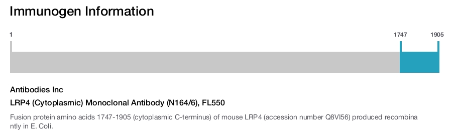 LRP4 (Cytoplasmic) Monoclonal Antibody (N164/6), FL550