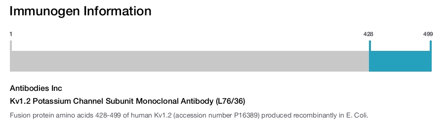Kv1.2 Potassium Channel Subunit Monoclonal Antibody (L76/36)