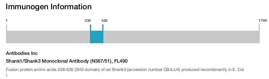 Shank1/Shank3 Monoclonal Antibody (N367/51), FL490