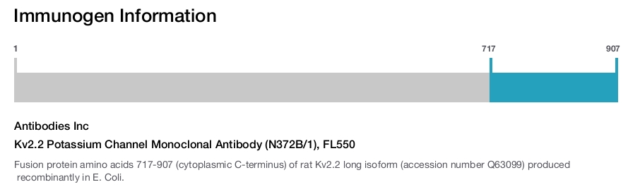 Kv2.2 Potassium Channel Monoclonal Antibody (N372B/1), FL550