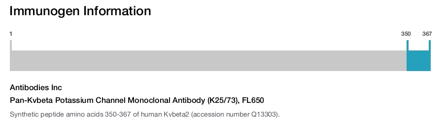 Pan-Kvbeta Potassium Channel Monoclonal Antibody (K25/73), FL650