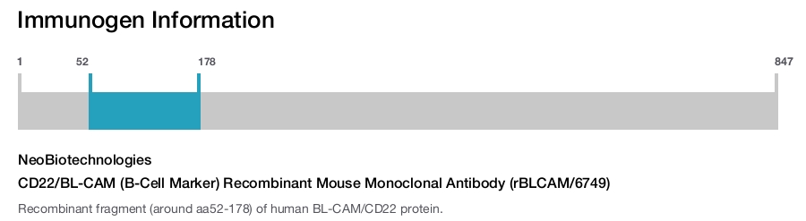 CD22/BL-CAM (B-Cell Marker) Recombinant Mouse Monoclonal Antibody (rBLCAM/6749)