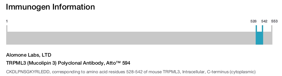 TRPML3 (Mucolipin 3) Polyclonal Antibody, Atto™ 594
