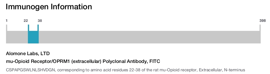 mu-Opioid Receptor/OPRM1 (extracellular) Polyclonal Antibody, FITC
