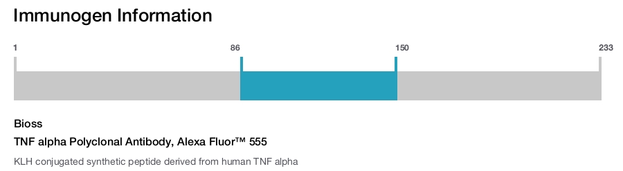 TNF alpha Polyclonal Antibody, Alexa Fluor&trade; 555