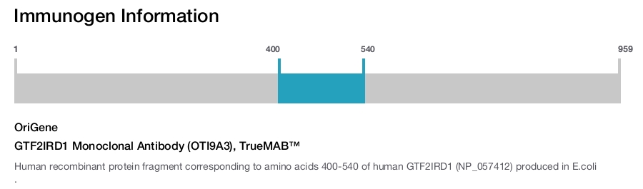GTF2IRD1 Monoclonal Antibody (OTI9A3), TrueMAB&trade;
