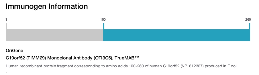 C19orf52 (TIMM29) Monoclonal Antibody (OTI3C5), TrueMAB&trade;
