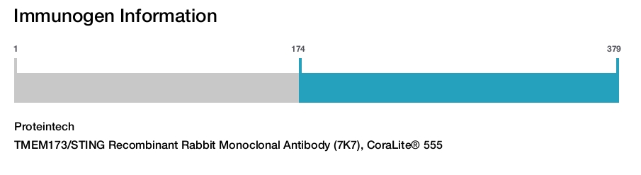 TMEM173/STING Recombinant Rabbit Monoclonal Antibody (7K7), CoraLite&reg; 555