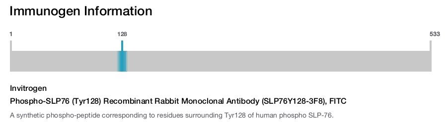 Phospho-SLP76 (Tyr128) Recombinant Rabbit Monoclonal Antibody (SLP76Y128-3F8), FITC