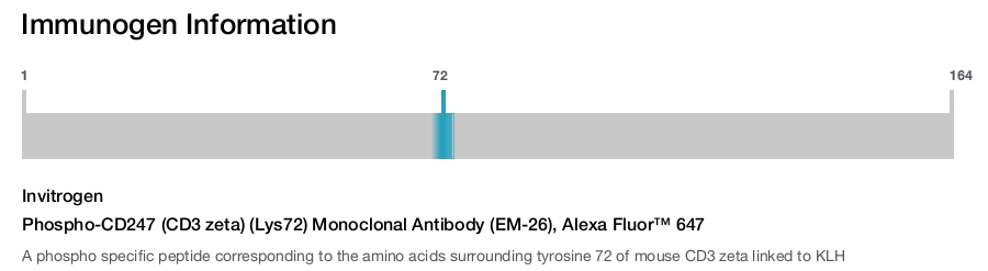 Phospho-CD247 (CD3 zeta) (Lys72) Monoclonal Antibody (EM-26), Alexa Fluor&trade; 647