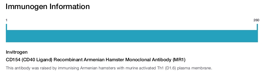 CD154 (CD40 Ligand) Recombinant Armenian Hamster Monoclonal Antibody (MR1)