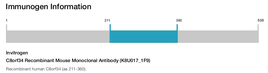 C8orf34 Recombinant Mouse Monoclonal Antibody (K8U017_1F9)