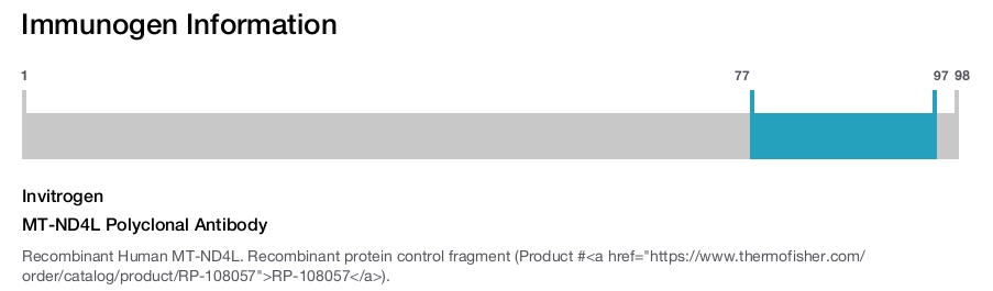 MT-ND4L Polyclonal Antibody