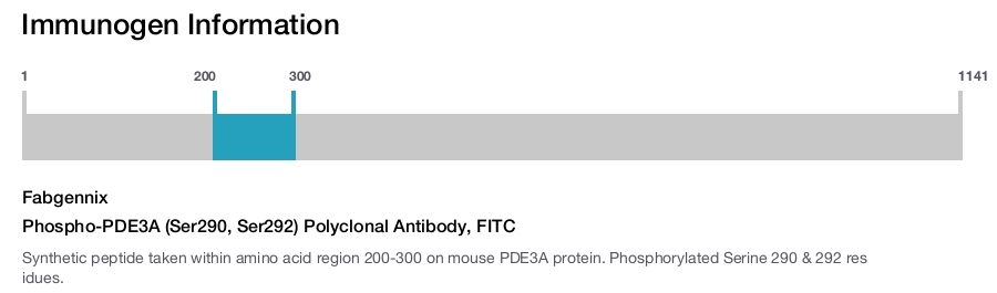 Phospho-PDE3A (Ser290, Ser292) Polyclonal Antibody, FITC
