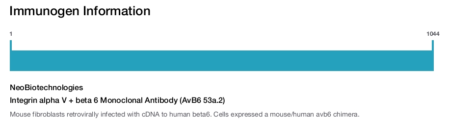 Integrin alpha V + beta 6 Monoclonal Antibody (AvB6 53a.2)