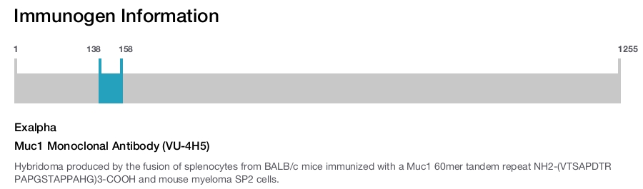 Muc1 Monoclonal Antibody (VU-4H5)